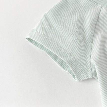 Baby Boys Summer Orange/Grey Green Animal Soft Cotton Casual Rompers
