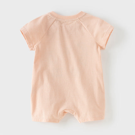 Baby Boys Summer Orange/Grey Green Animal Soft Cotton Casual Rompers