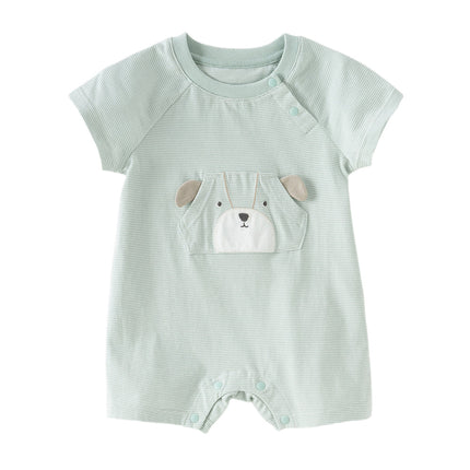 Baby Boys Summer Orange/Grey Green Animal Soft Cotton Casual Rompers