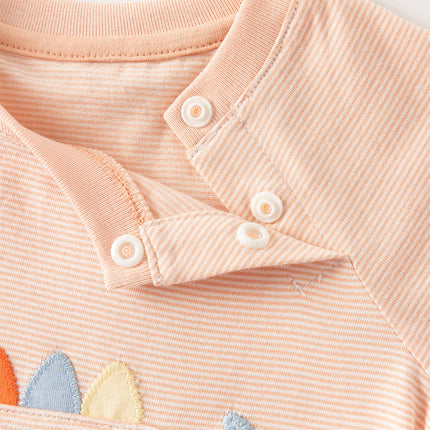 Baby Boys Summer Orange/Grey Green Animal Soft Cotton Casual Rompers