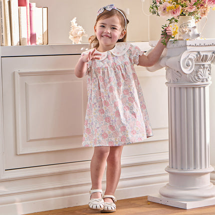 Toddler Girls Summer Stylish Floral Print Breathable Cotton A-line Dress