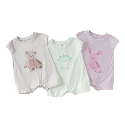Baby Girls/Boys Summer Cute Cartoon Print Lightweight Soft Rompers