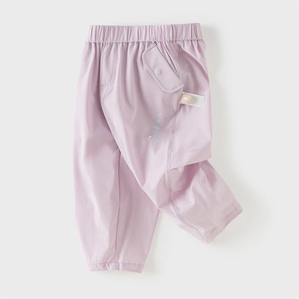 Toddler Girls Summer Purple/Khaki Versatile Adjustable-waist Fashion Pants