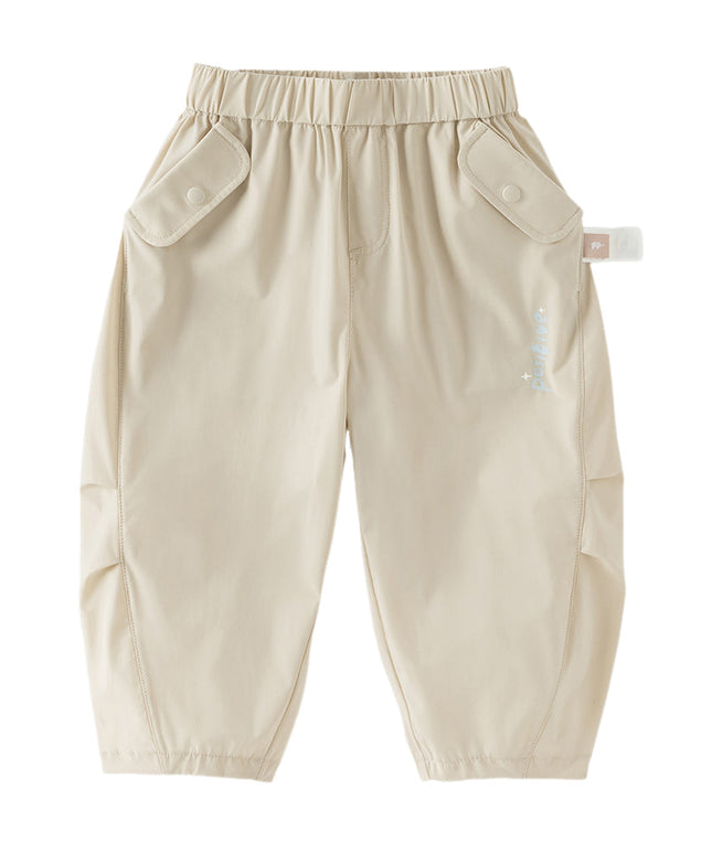 Toddler Girls Summer Purple/Khaki Versatile Adjustable-waist Fashion Pants