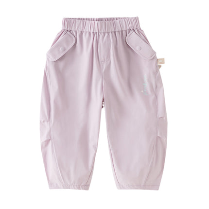 Toddler Girls Summer Purple/Khaki Versatile Adjustable-waist Fashion Pants