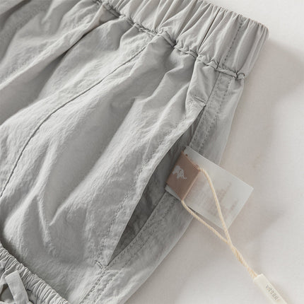 Kids Girls Summer Comfortable Pink/Light Grey Wide Straight-leg Pants
