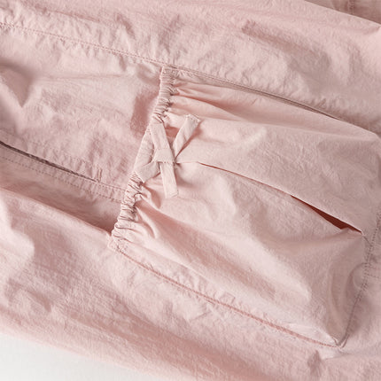 Kids Girls Summer Comfortable Pink/Light Grey Wide Straight-leg Pants