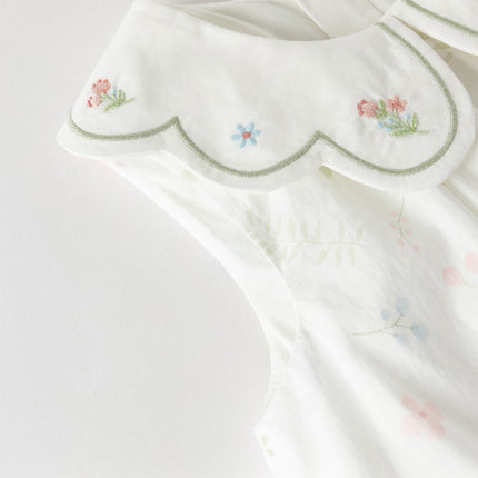 Toddler Girls Summer Adorable Floral Print Soft Cotton A-line Bubble Dress
