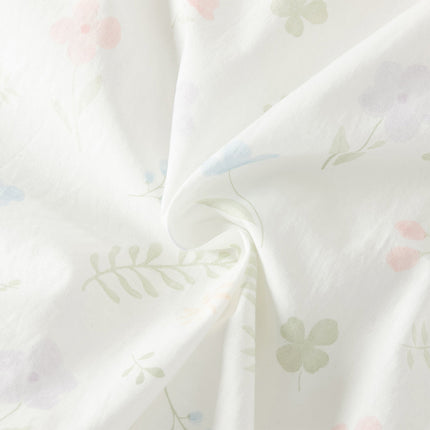 Toddler Girls Summer Adorable Floral Print Soft Cotton A-line Bubble Dress
