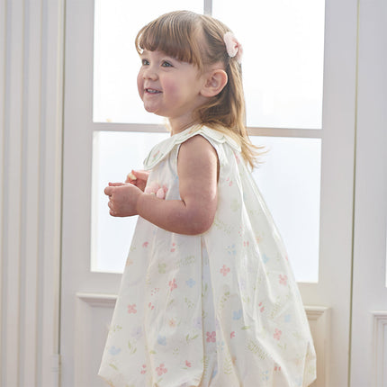 Toddler Girls Summer Adorable Floral Print Soft Cotton A-line Bubble Dress