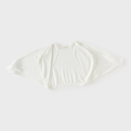 Toddler Girls Summer Elegant White Lightweight Batwing Sweater Cardigans