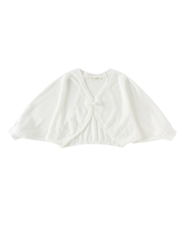 Toddler Girls Summer Elegant White Lightweight Batwing Sweater Cardigans