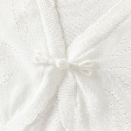 Toddler Girls Summer Elegant White Lightweight Batwing Sweater Cardigans