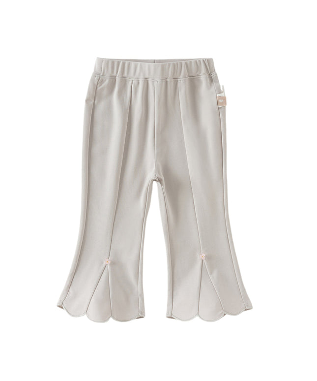 Toddler Girls Summer Fashion Versatile Light Grey Slim Flared Comfortable Pants
