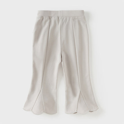 Toddler Girls Summer Fashion Versatile Light Grey Slim Flared Comfortable Pants