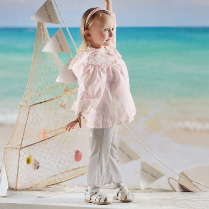 Toddler Girls Summer Fashion Versatile Light Grey Slim Flared Comfortable Pants