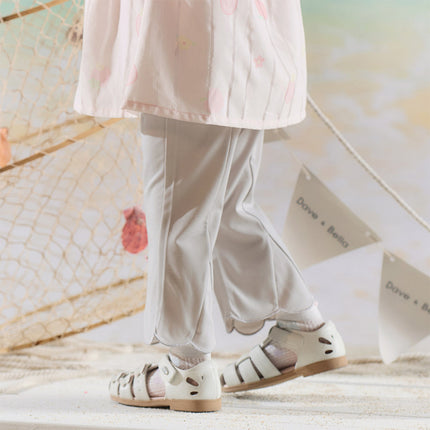 Toddler Girls Summer Fashion Versatile Light Grey Slim Flared Comfortable Pants