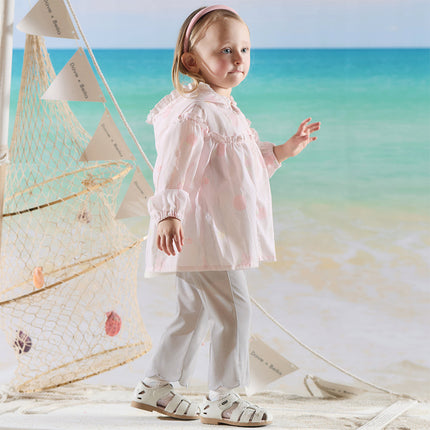 Toddler Girls Summer Fashion Versatile Light Grey Slim Flared Comfortable Pants
