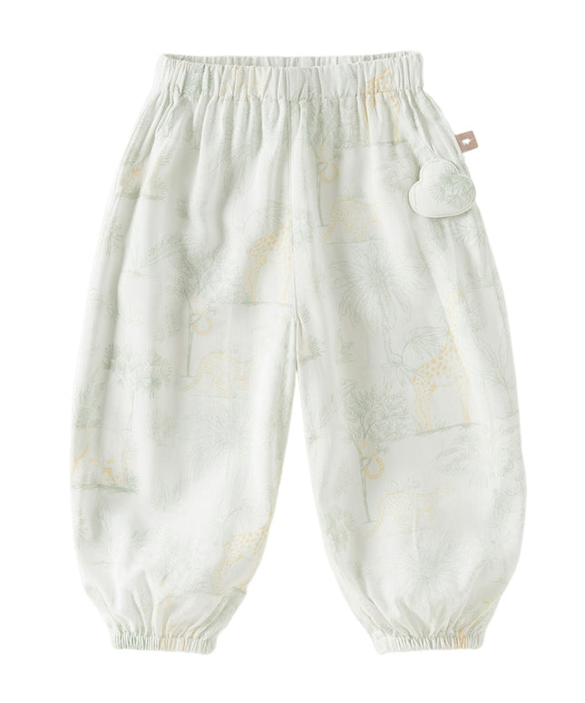 Toddler Girls Summer Pink/Beige Soft Loose Mosquito Proof Jogger Pants