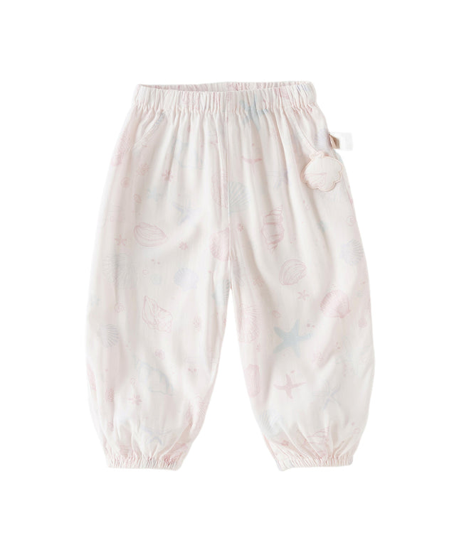 Toddler Girls Summer Pink/Beige Soft Loose Mosquito Proof Jogger Pants