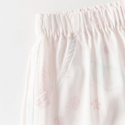 Toddler Girls Summer Pink/Beige Soft Loose Mosquito Proof Jogger Pants