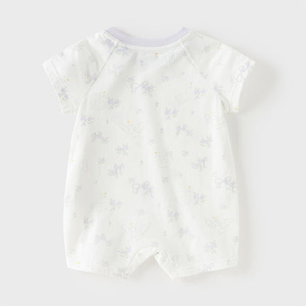 Baby Girls/Boys Summer Short Sleeve Indoor Breathable Cotton Soft Rompers