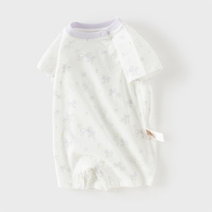 Baby Girls/Boys Summer Short Sleeve Indoor Breathable Cotton Soft Rompers