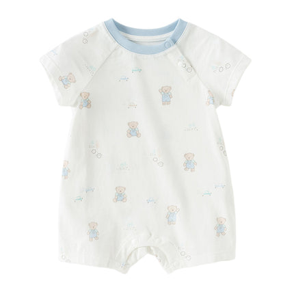 Baby Girls/Boys Summer Short Sleeve Indoor Breathable Cotton Soft Rompers
