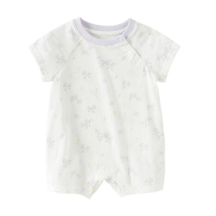 Baby Girls/Boys Summer Short Sleeve Indoor Breathable Cotton Soft Rompers