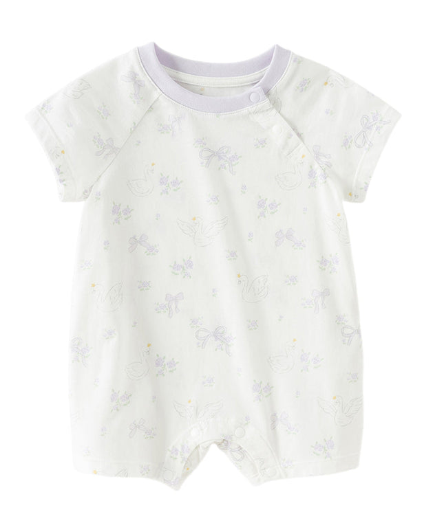 Baby Girls/Boys Summer Short Sleeve Indoor Breathable Cotton Soft Rompers