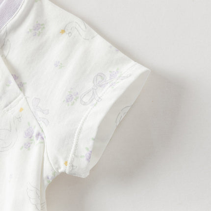 Baby Girls/Boys Summer Short Sleeve Indoor Breathable Cotton Soft Rompers