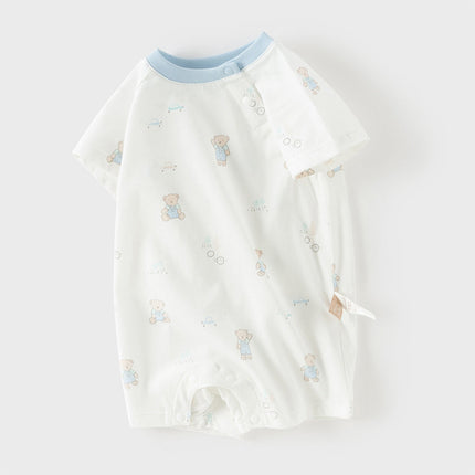 Baby Girls/Boys Summer Short Sleeve Indoor Breathable Cotton Soft Rompers