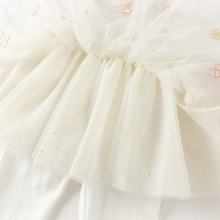 Toddler Girls Summer Cute Beige Mesh Skirt-style Pants