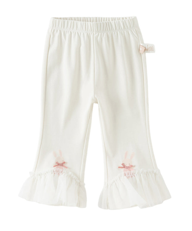 Toddler Girls Summer Grey Pink/Beige Comfortable Stretchable Casual Pants