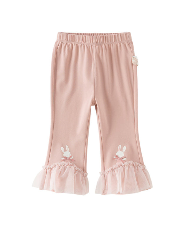 Toddler Girls Summer Grey Pink/Beige Comfortable Stretchable Casual Pants