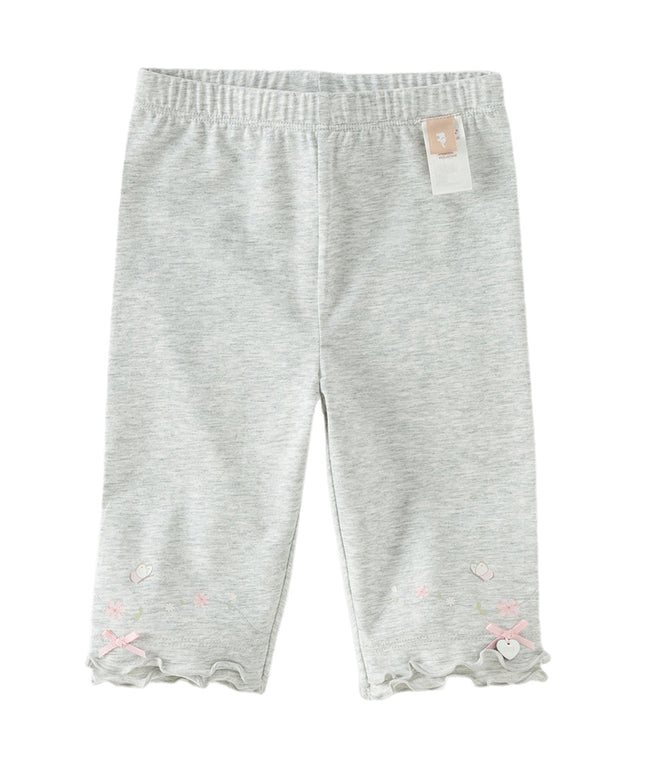 Toddler Girls Summer Beige/Light Grey Comfortable Slim Versatile Pants