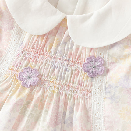 Toddler Girls Summer Light Pink Floral Sleeveless Soft Cotton A-line Daily Dress
