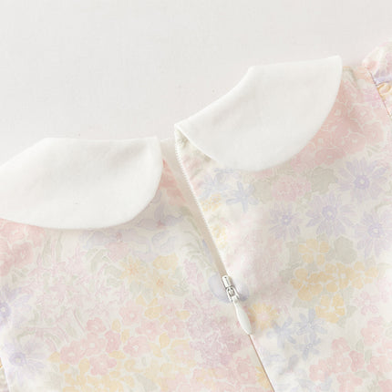 Toddler Girls Summer Light Pink Floral Sleeveless Soft Cotton A-line Daily Dress