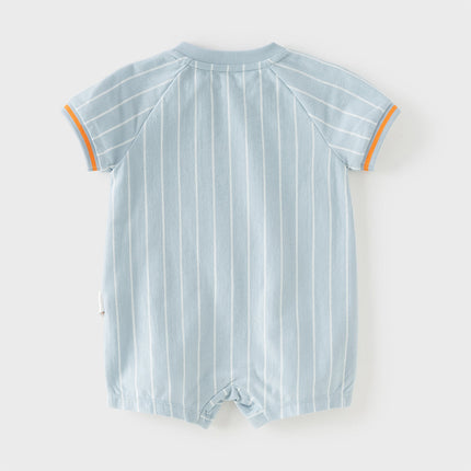 Baby Boys Summer Sky Blue Short-sleeved Comfortable Cotton Indoor Rompers