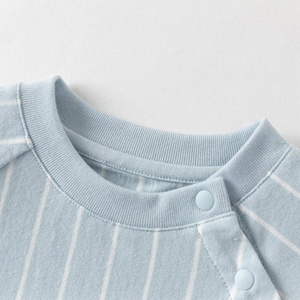 Baby Boys Summer Sky Blue Short-sleeved Comfortable Cotton Indoor Rompers