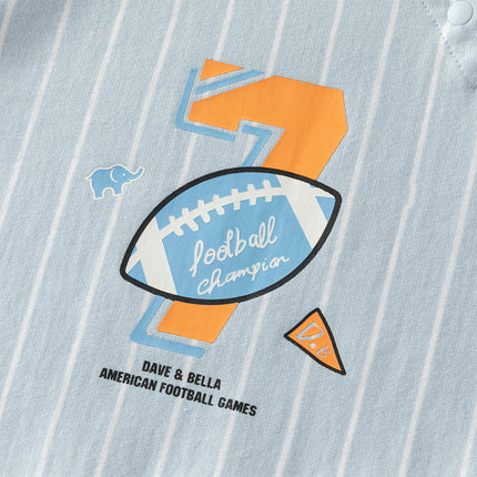 Baby Boys Summer Sky Blue Short-sleeved Comfortable Cotton Indoor Rompers