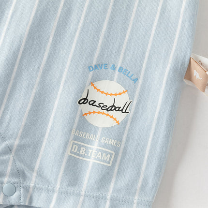Baby Boys Summer Sky Blue Short-sleeved Comfortable Cotton Indoor Rompers
