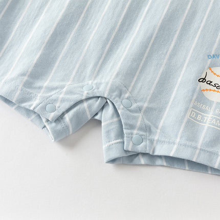 Baby Boys Summer Sky Blue Short-sleeved Comfortable Cotton Indoor Rompers