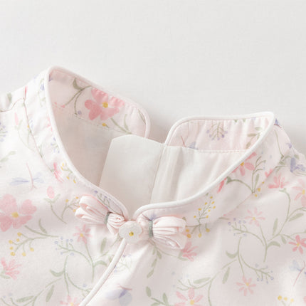 Toddler Girls Summer Floral Print Turtle Elegant Chinese-style Party Dress