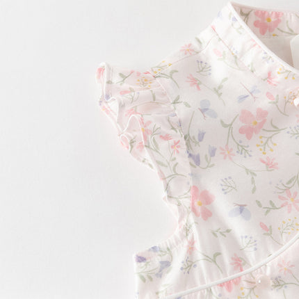 Toddler Girls Summer Floral Print Turtle Elegant Chinese-style Party Dress