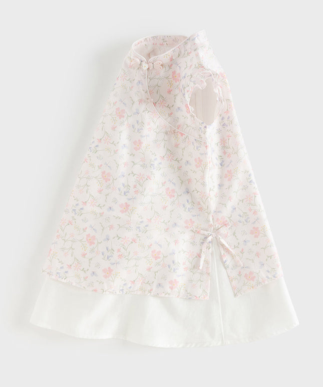 Toddler Girls Summer Floral Print Turtle Elegant Chinese-style Party Dress