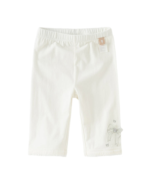 Toddler Girls Summer Versatile Beige/Purple Stretchable Soft Pants