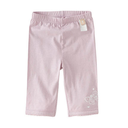 Toddler Girls Summer Versatile Beige/Purple Stretchable Soft Pants