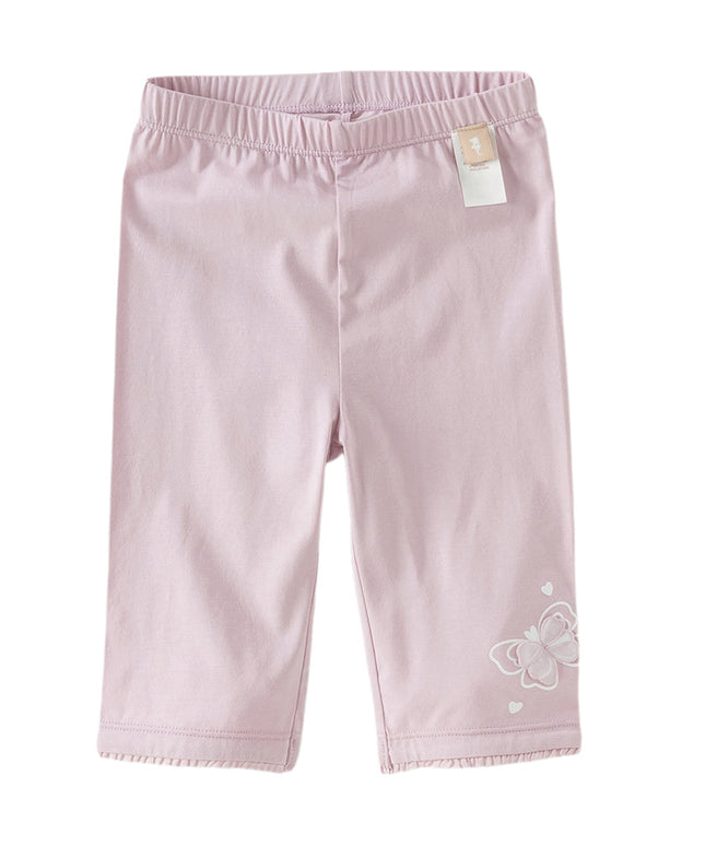 Toddler Girls Summer Versatile Beige/Purple Stretchable Soft Pants