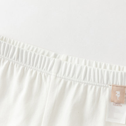 Toddler Girls Summer Versatile Beige/Purple Stretchable Soft Pants
